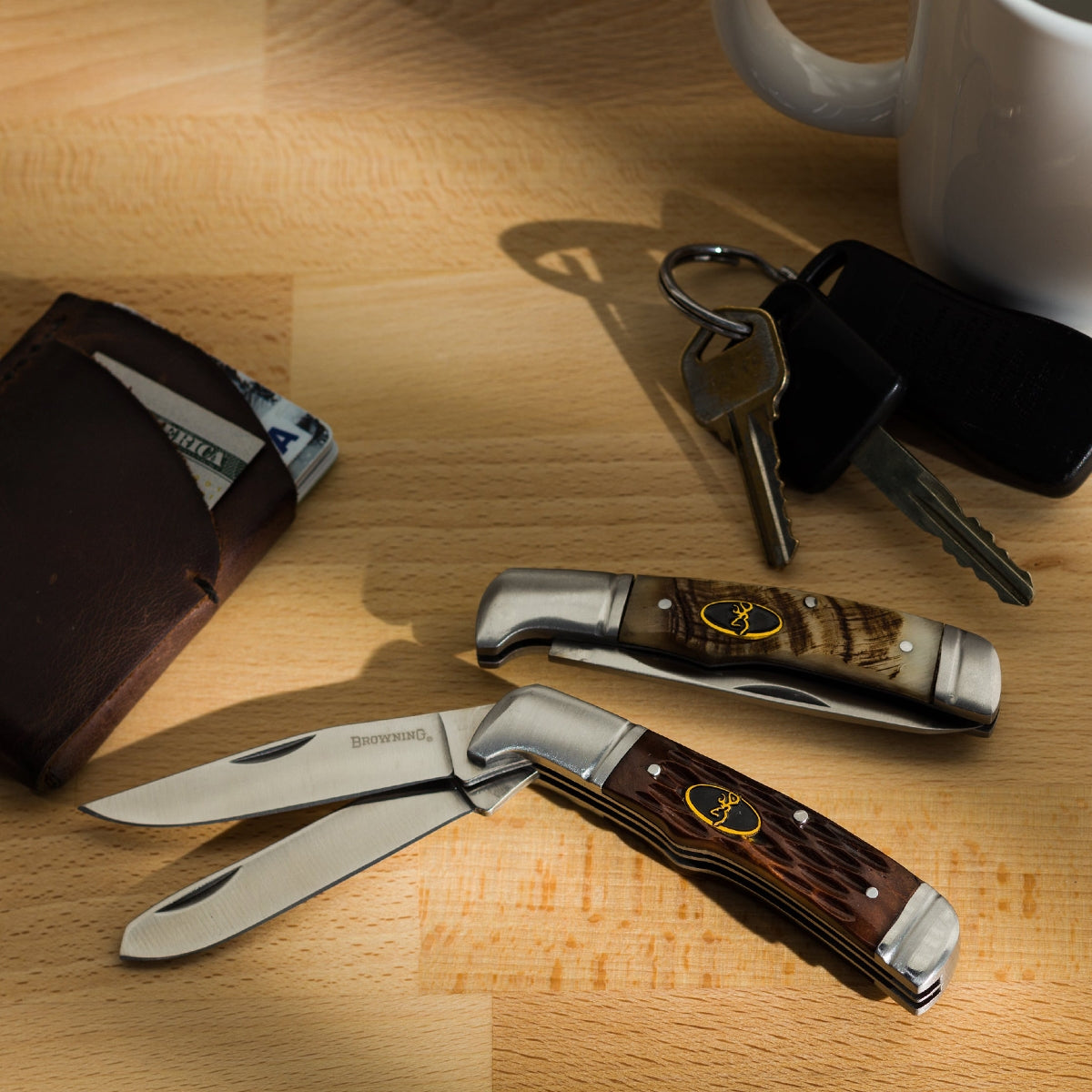 Browning Joint Venture 2-Blade Bone Folding Knife full view