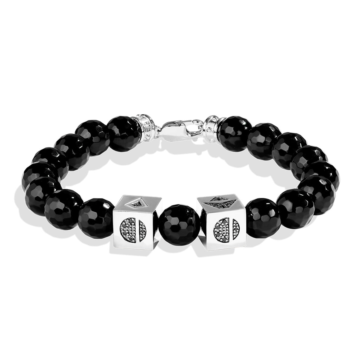 Star Wars The Odds Onyx & 1/5 ct. tw. Treated Black Diamond Bead Bracelet in Sterling Silver