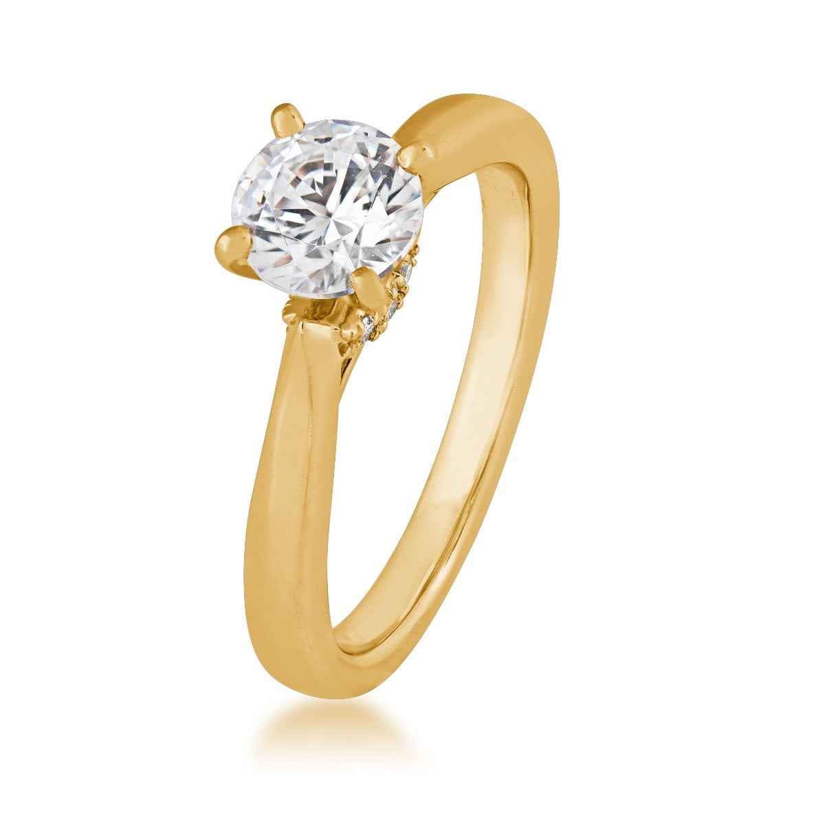 Designed With Love .05 ct. tw. Diamond Semi-Mount Engagement Ring in 14K Yellow Gold front view