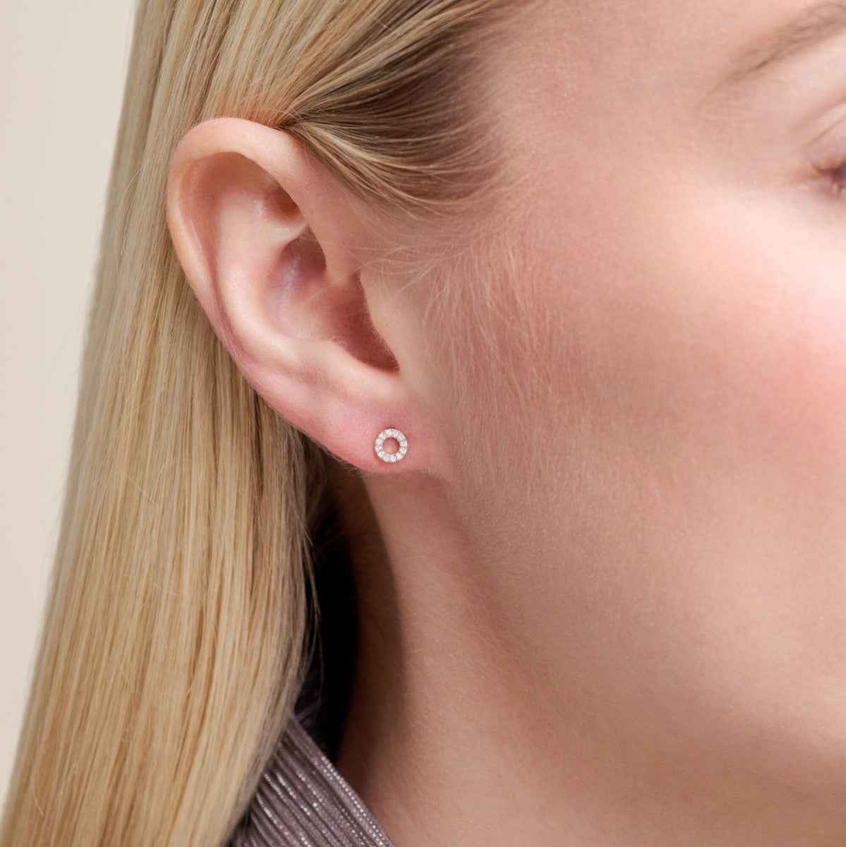 M by Monte Luna 1/10 ct. tw. Lab-Grown Diamond XO Earrings in 14K Yellow Gold Plated Sterling Silver