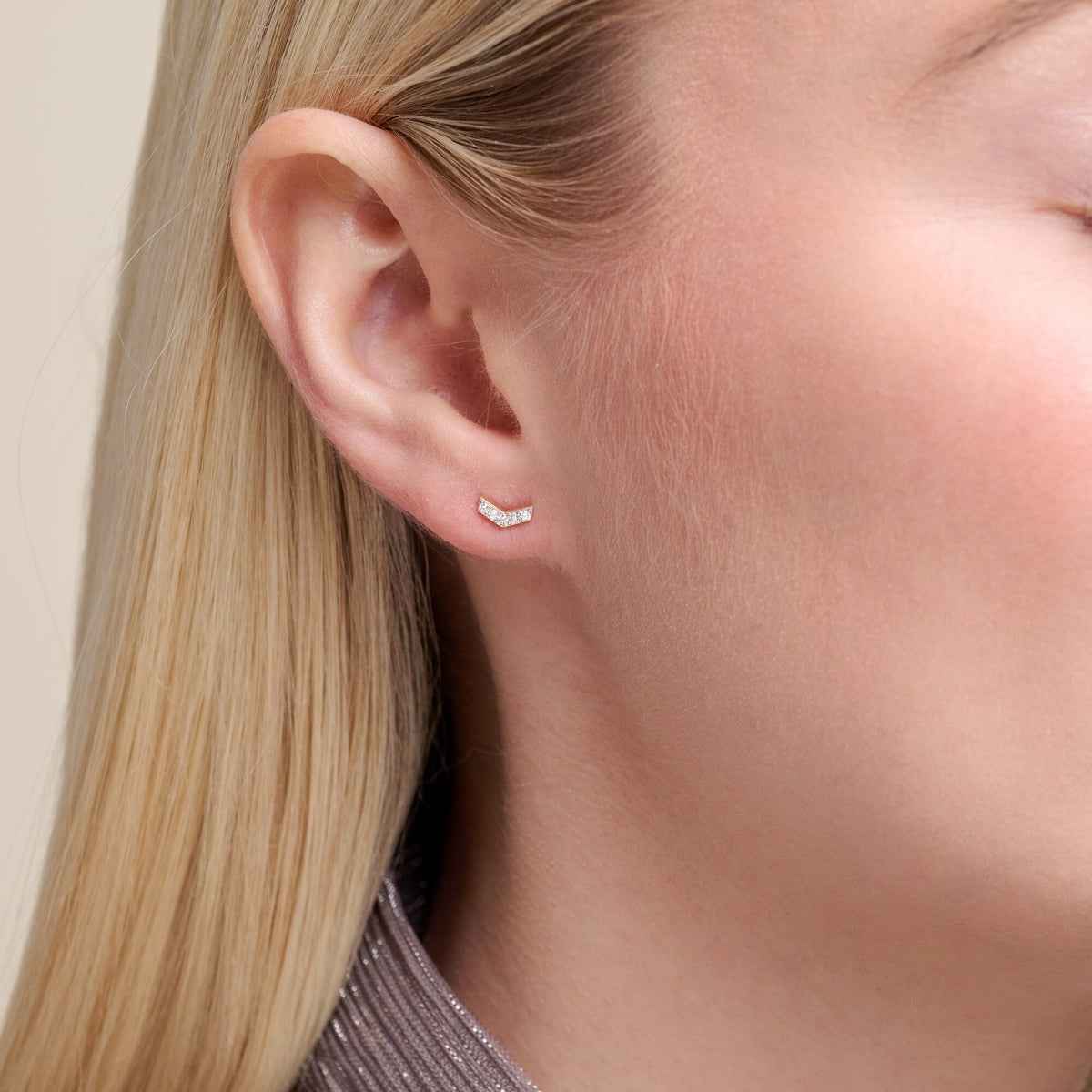M by Monte Luna 1/10 ct. tw. Lab-Grown Diamond Chevron Earrings in 14K Yellow Gold Plated Sterling Silver