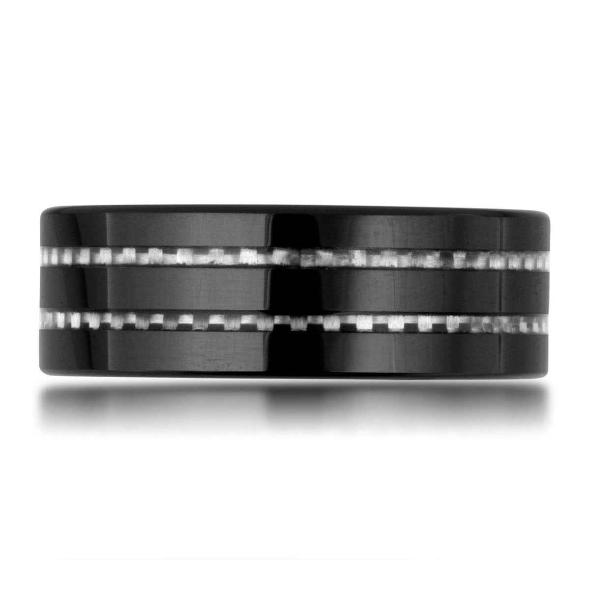 Mens Black Ceramic Wedding Ring (2)
