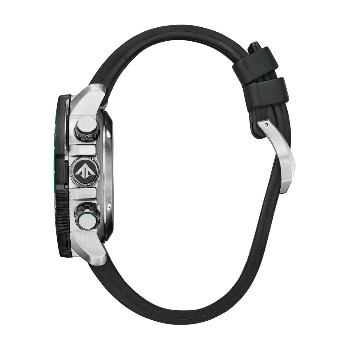 Citizen Men's Promaster Aqualand Stainless Steel Watch with Green Dial & Black Polyurethane Strap front view