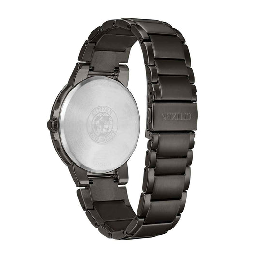 Citizen Men's Axiom Eco-Drive Black Stainless Steel Watch with Black Dial front view