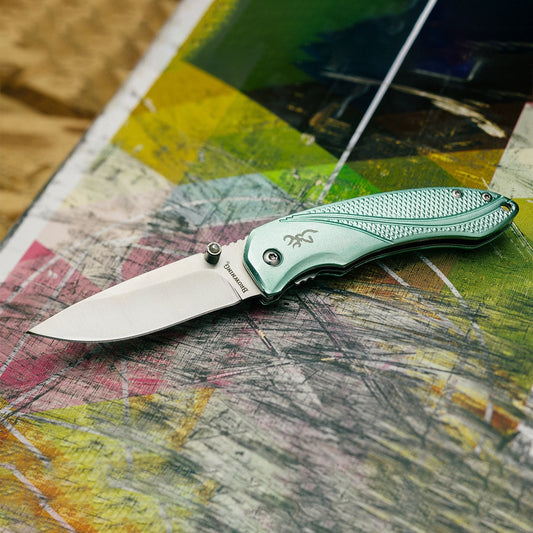 Browning Allure Mint Green Folding Knife side profile