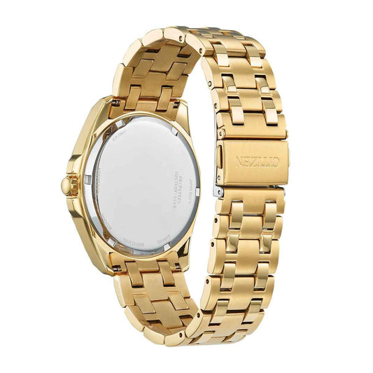 Citizen Men's Peyten Eco-Drive Gold-Tone Stainless Steel Watch with Gold Dial front view