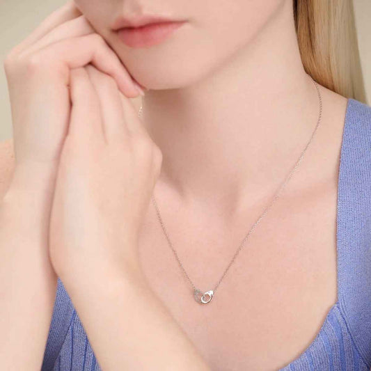 M by Monte Luna 1/10 ct. tw. Lab-Grown Diamond Handcuff Necklace in Rhodium Plated Sterling Silver front view