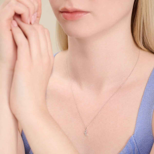 M by Monte Luna Lab-Grown Diamond Accent Leo Pendant in Rhodium Plated Sterling Silver front view