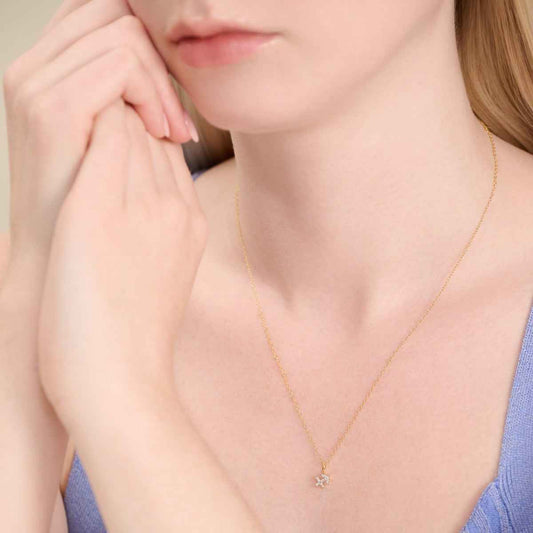 M by Monte Luna Lab-Grown Diamond Accent Sagittarius Pendant in 14K Yellow Gold Plated Sterling Silver front view