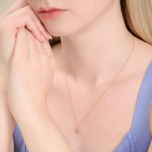 M by Monte Luna Lab-Grown Diamond Accent Aquarius Pendant in 14K Yellow Gold Plated Sterling Silver front view