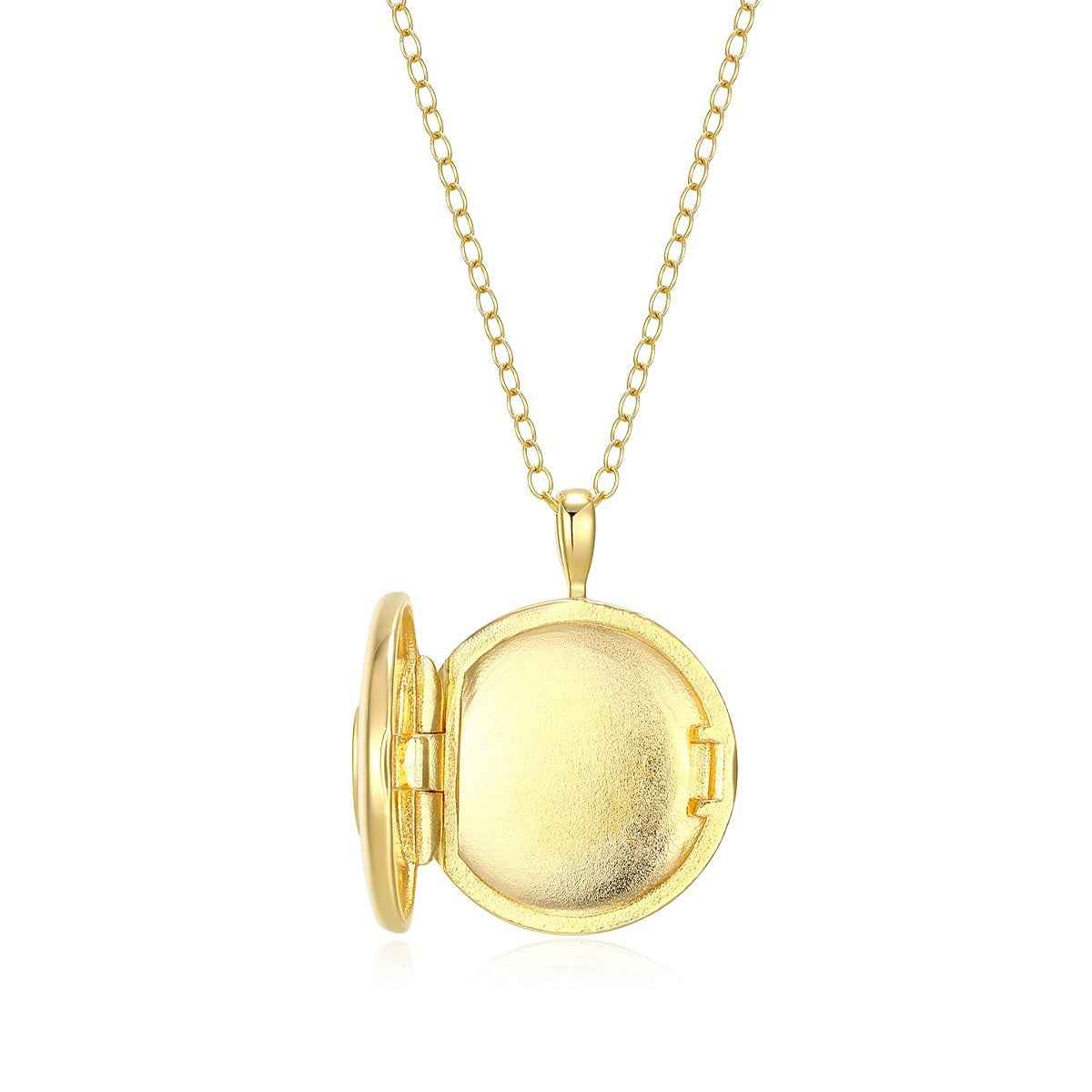 M by Monte Luna Lab-Grown Diamond Accent Heart Locket Pendant in 14K Yellow Gold Plated Sterling Silver