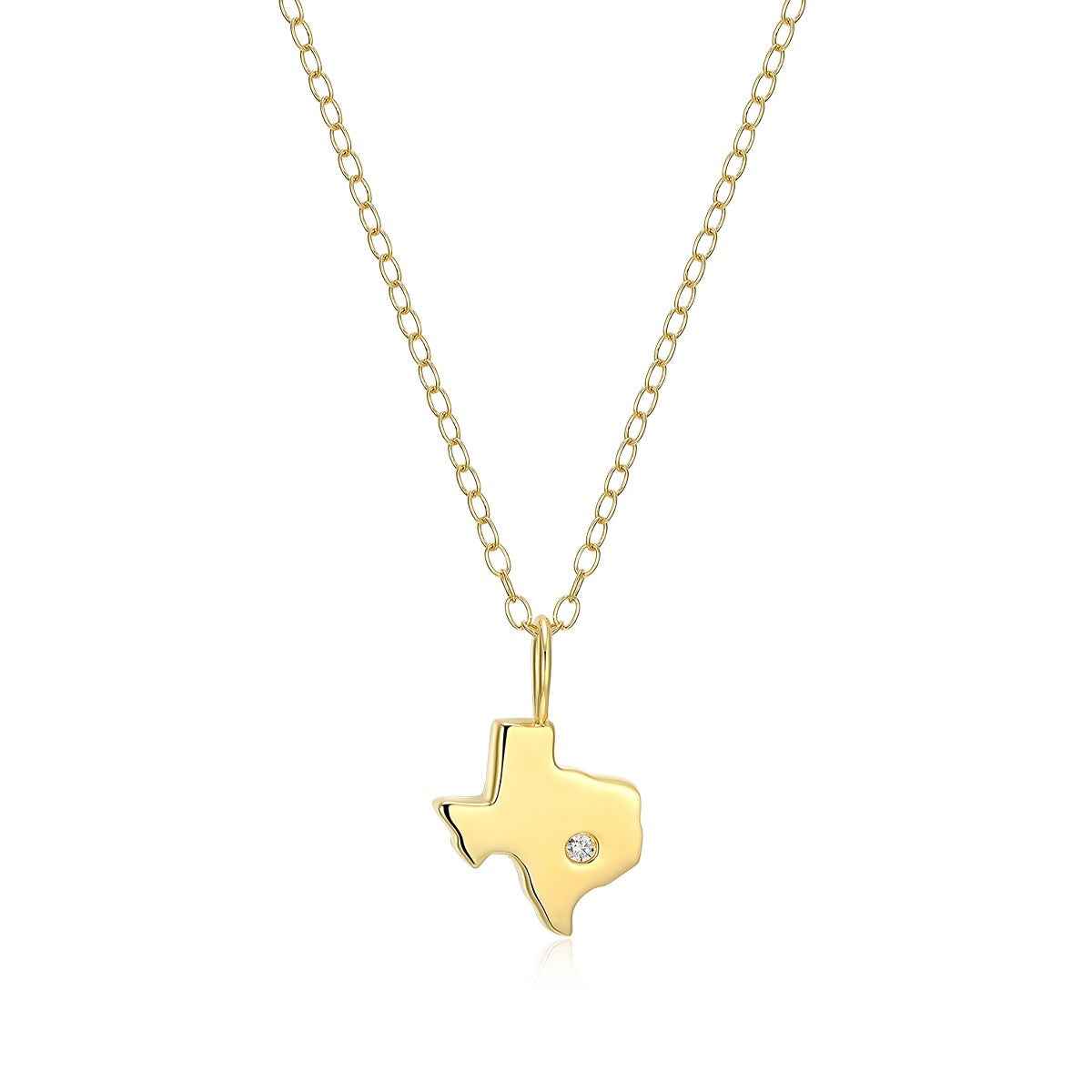 M by Monte Luna 1/10 ct. tw. Lab-Grown Diamond Texas Pendant in 14K Yellow Gold Plated Sterling Silver
