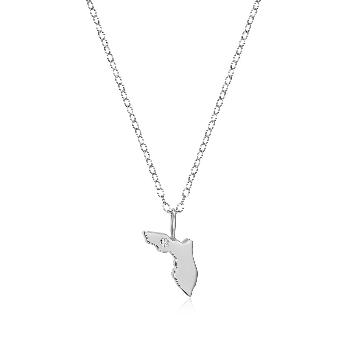 M by Monte Luna 1/10 ct. tw. Lab-Grown Diamond Florida Pendant in Rhodium Plated Sterling Silver