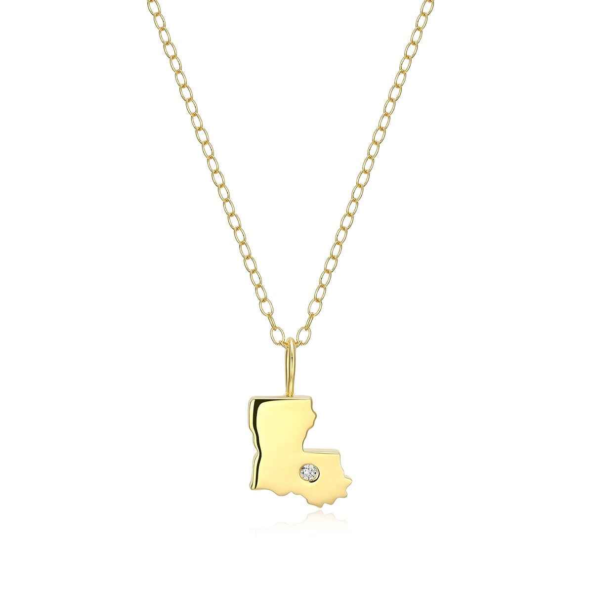 M by Monte Luna 1/10 ct. tw. Lab-Grown Diamond Louisiana Pendant in 14K Yellow Gold Plated Sterling Silver