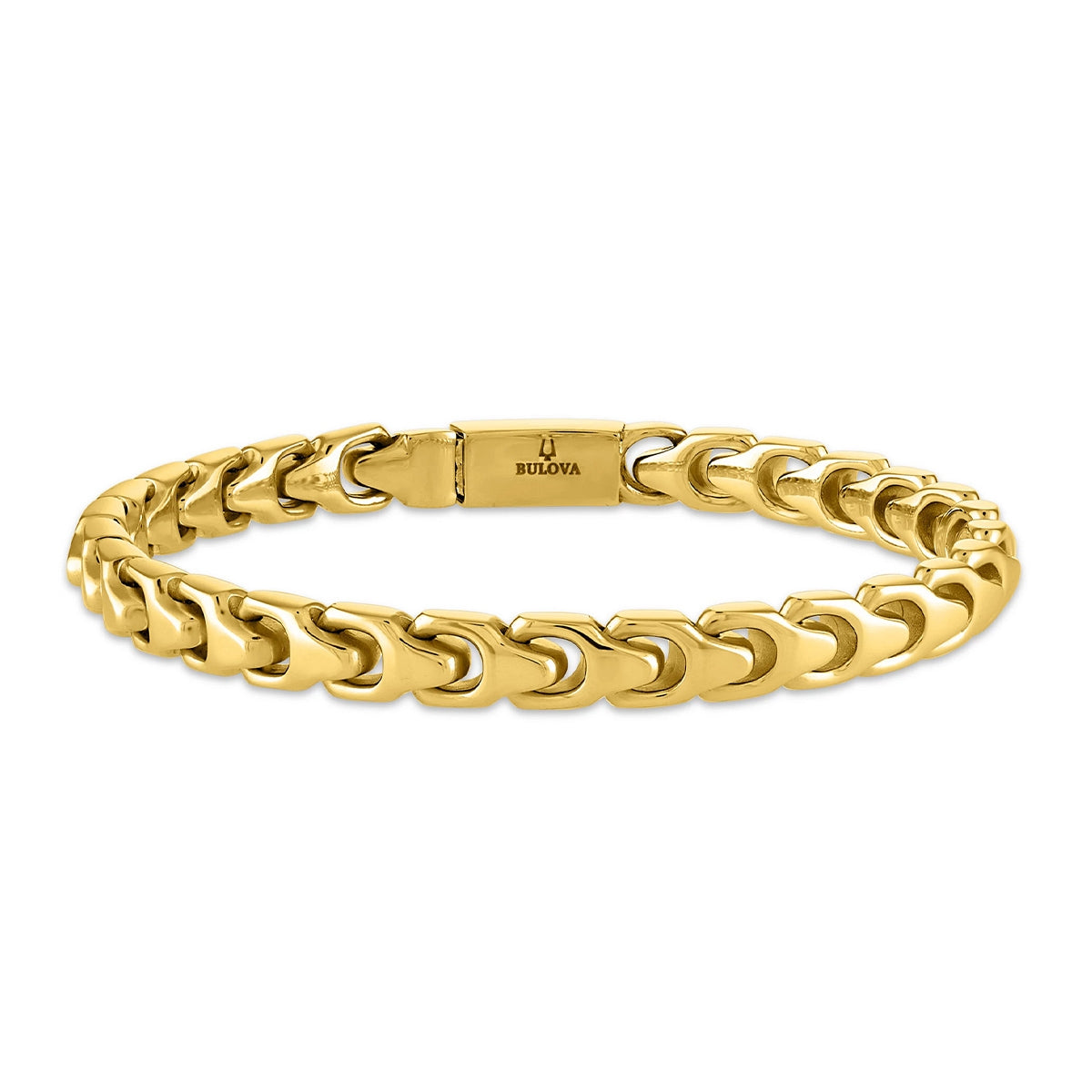Bulova Men's 8mm 8-inch Link Bracelet in Gold-Tone Ion Plated Stainless Steel
