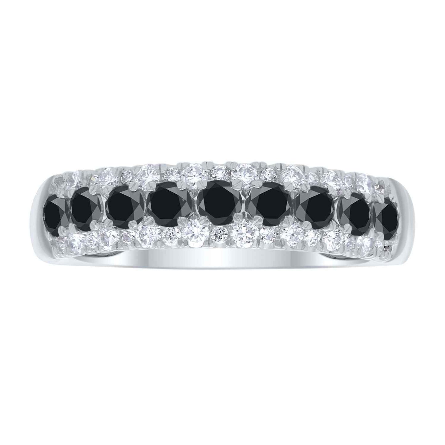 1 ct. tw. Treated Black and White Diamond Fashion Ring in 10K White Gold