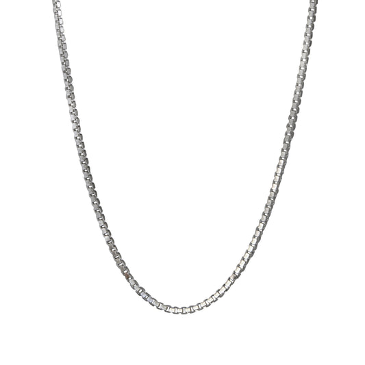 0.8MM 18-inch Box Chain in Sterling Silver front view