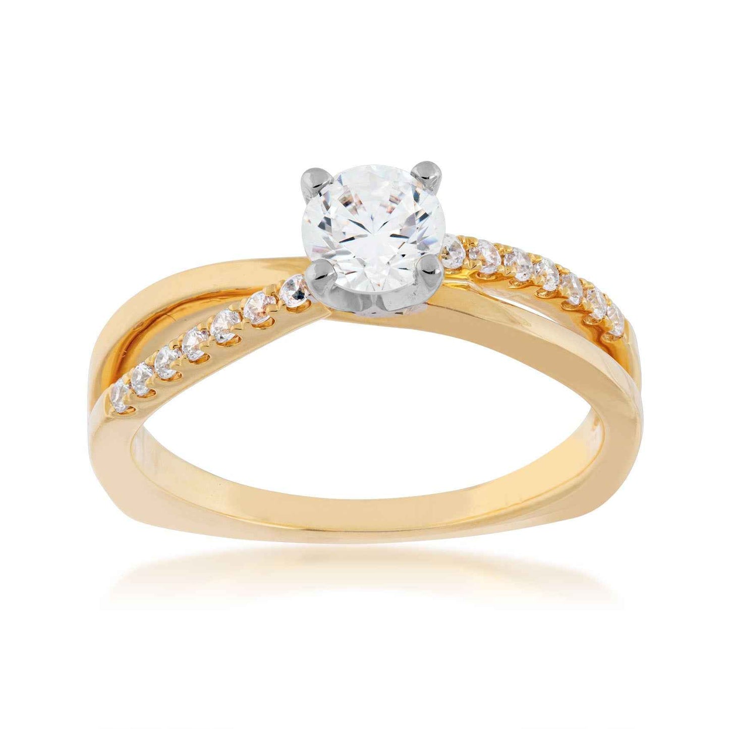 Valina 1/8 ct. tw. Diamond Twist Band Semi-Mount Engagement Ring in 14K Yellow Gold