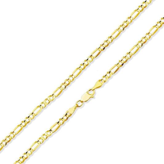 5.85MM 20-inch Solid Figaro Chain in 10K Yellow Gold front view