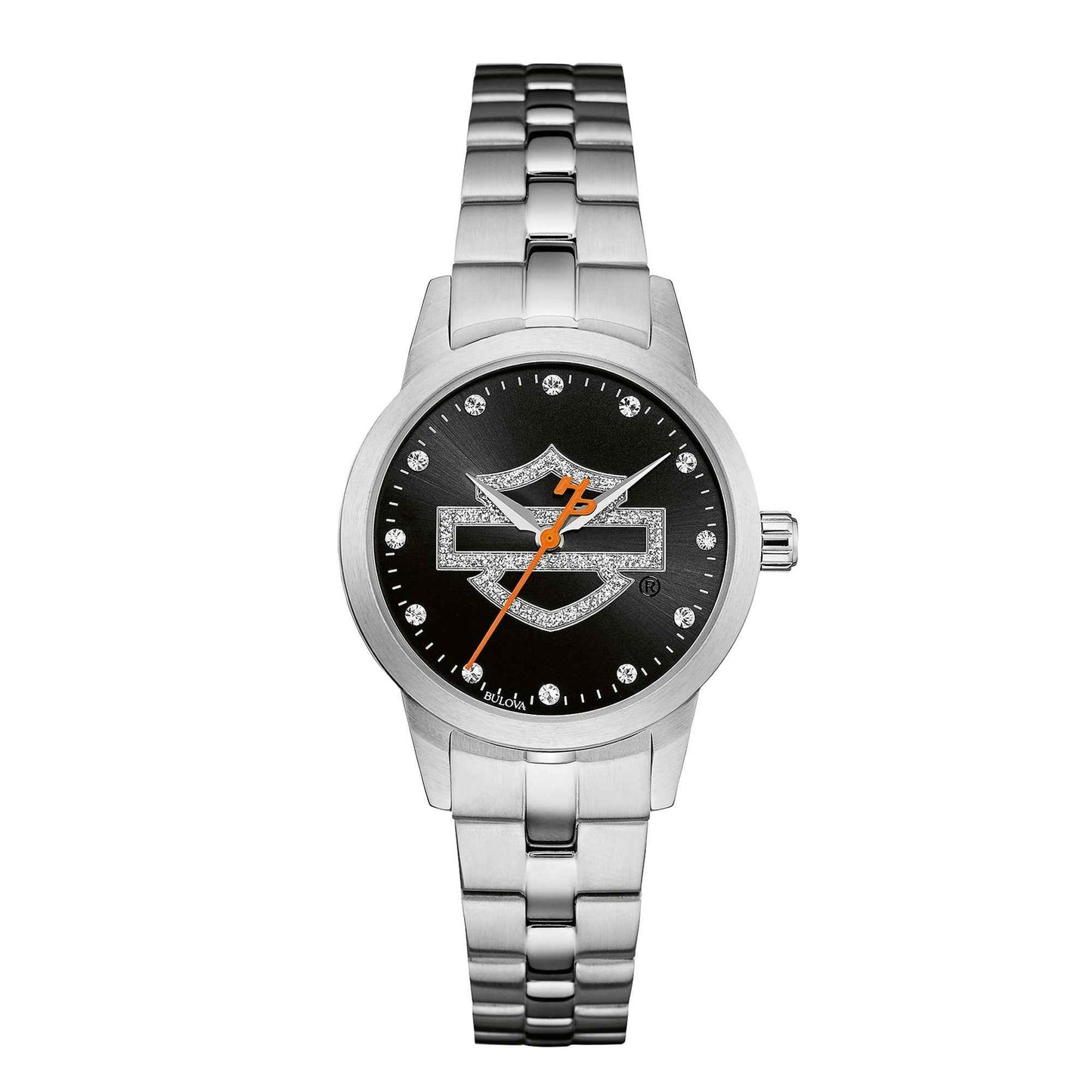Harley Davidson Ladies' Glitter Watch with Stainless Steel Band