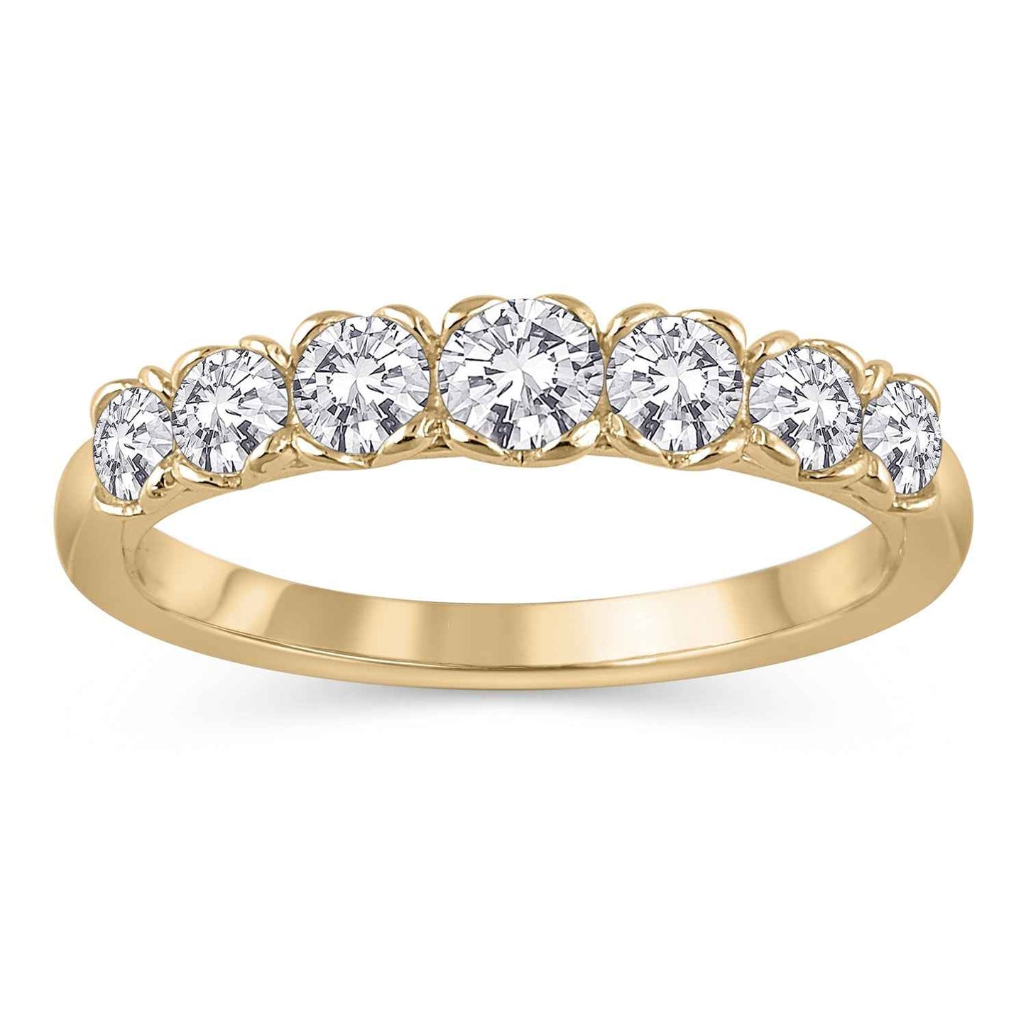 3/4 ct. tw Round 7-Stone Anniversary Band in 14K Yellow Gold