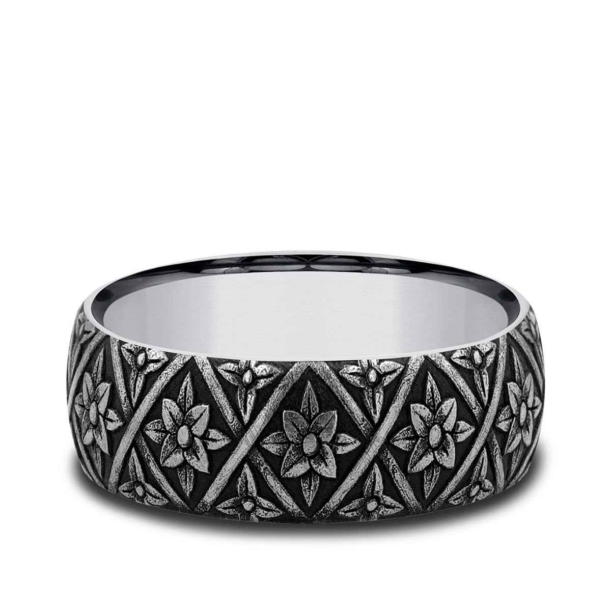 Benchmark Men's 8mm Floral Weave Wedding Ring in Tungsten
