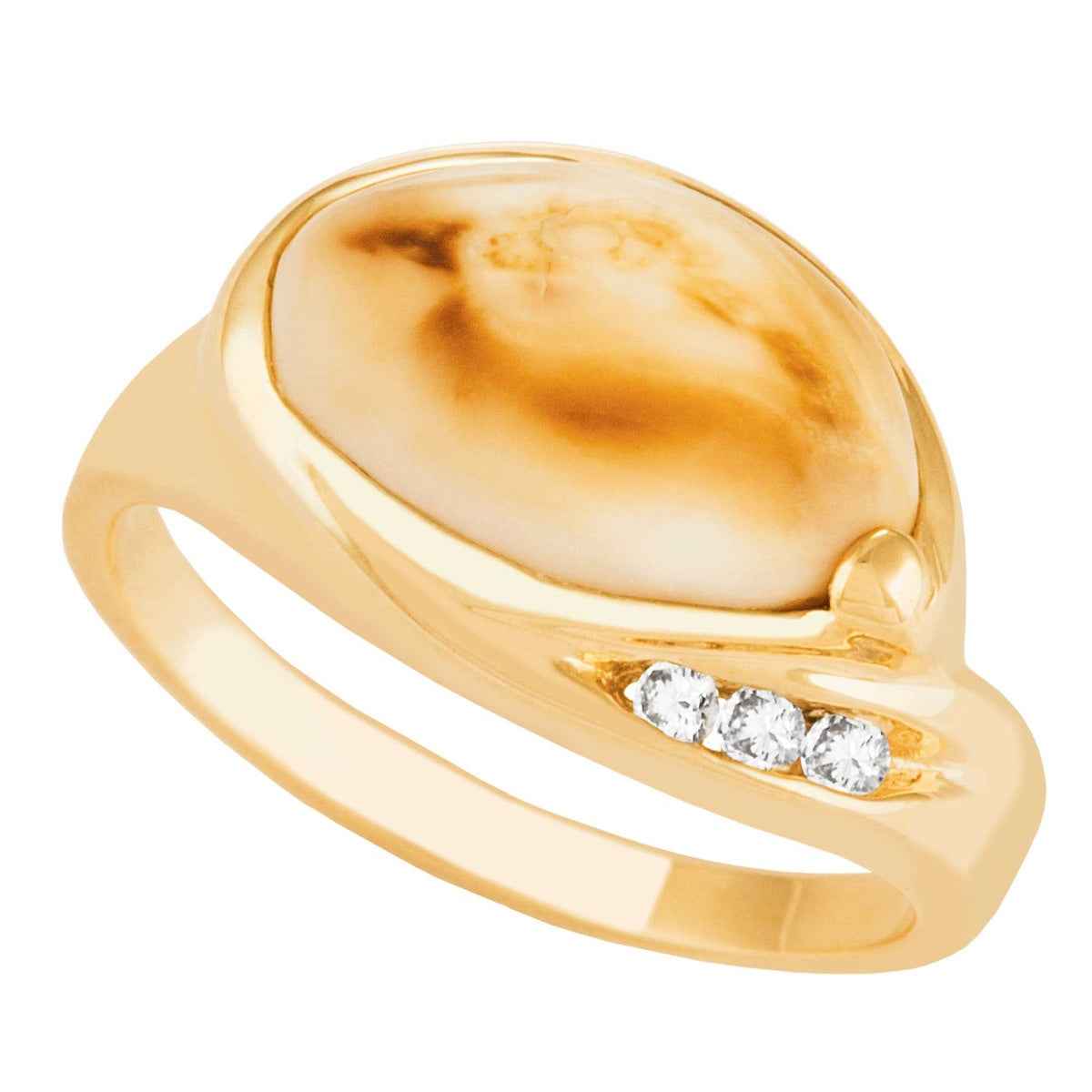 Ladies' Elk Ivory Ring with .06 ct. tw. Diamonds in 10K Yellow Gold - I1777D Sierra