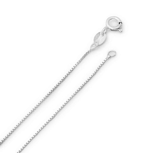 0.8MM 20-inch Box Chain in Sterling Silver front view