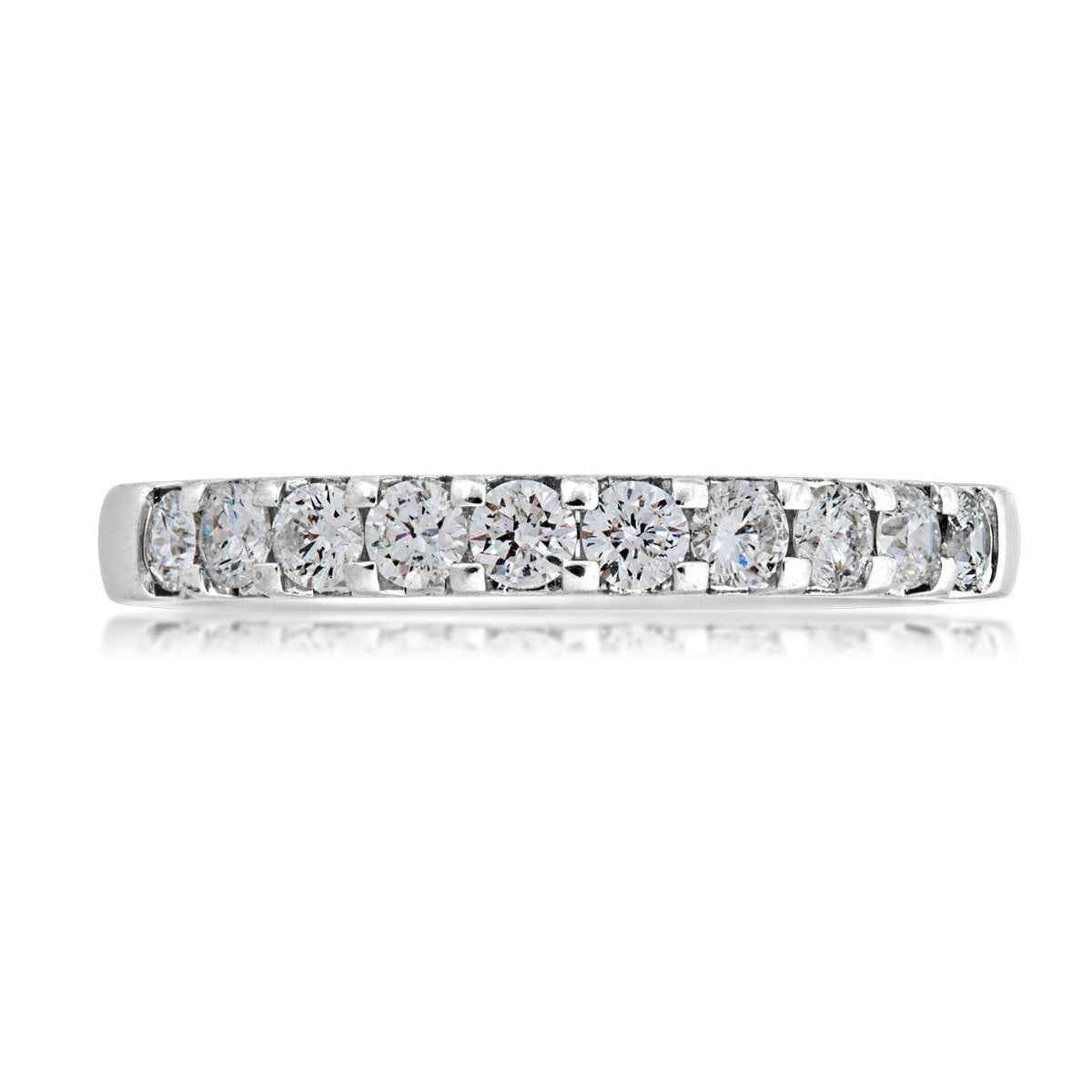 1/2 ct. tw. Round Brilliant Diamond Stackable Anniversary Band in 14K White Gold close-up detail