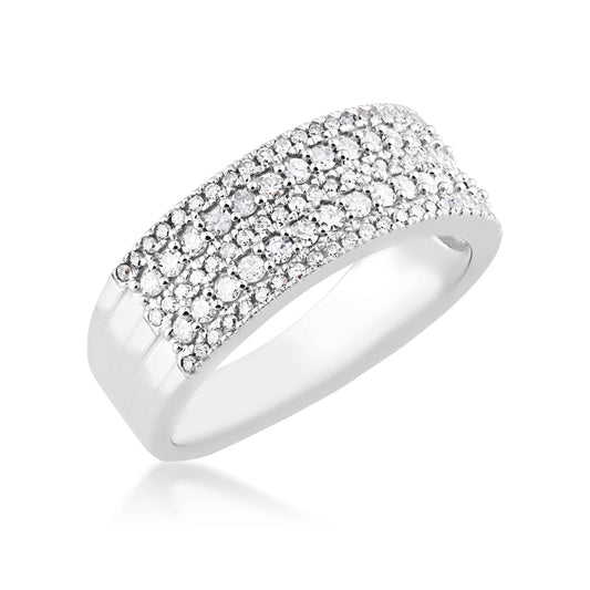 1/2 ct. tw. 5-Row Anniversary Band in 10K White Gold front view