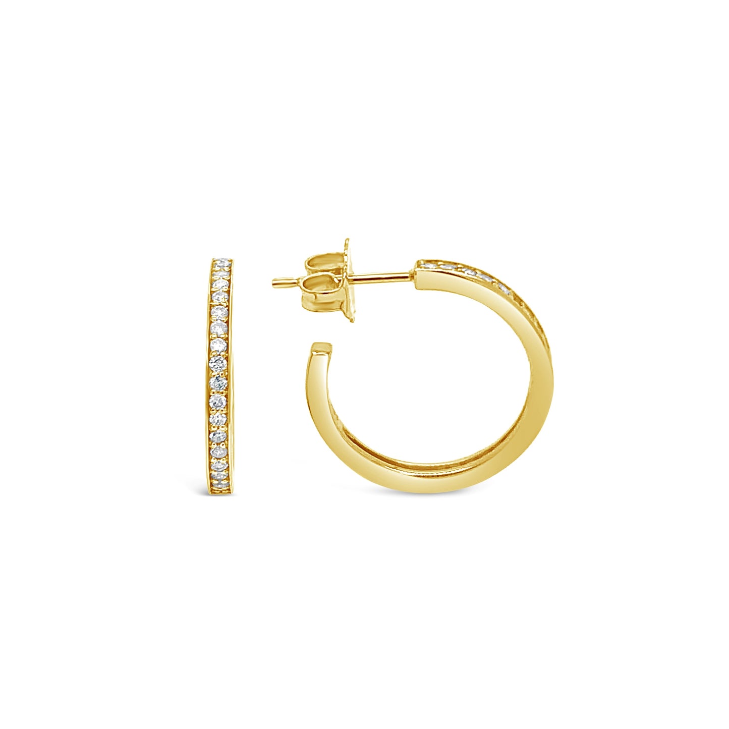 1/4 ct. tw. Diamond Fashion Hoop Earrings in 10K Yellow Gold