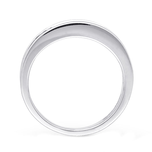 Kallati 1 ct. tw. Princess Cut & Baguette Diamond Channel Set Ring in 14K White Gold close-up detail