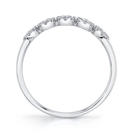 Shy Creation 3/8 ct. tw. Round Brilliant Diamond Cluster Halo Fashion Ring in 14K White Gold side profile