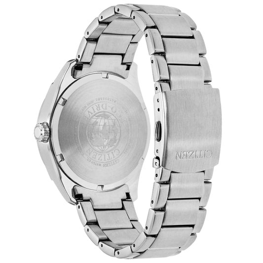 Citizen Corso Men's Modern Black Dial Watch with Date Feature in Stainless Steel close-up detail