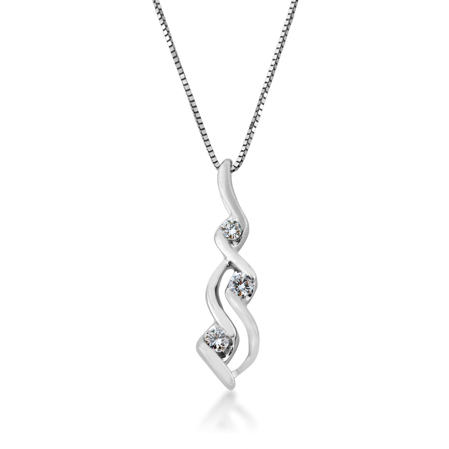 Sirena 1/10 ct. tw. Diamond Waterfall Fashion Pendant in 10K White Gold