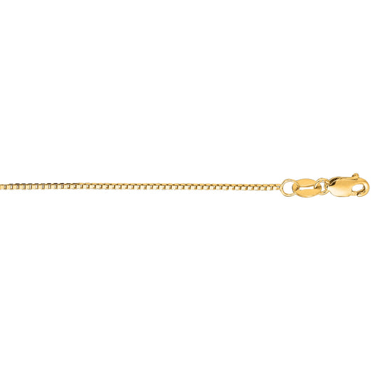 .75mm 18-inch Box Chain 14k Yellow Gold front view