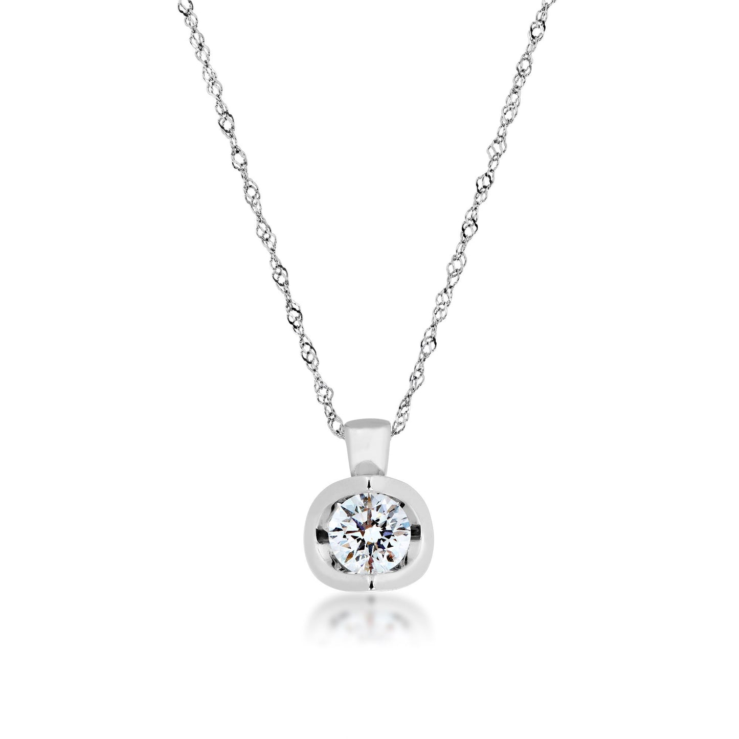 Canadian Rocks 1/3 ct. tw. Round Diamond Solitaire Pendant in 14K White Gold