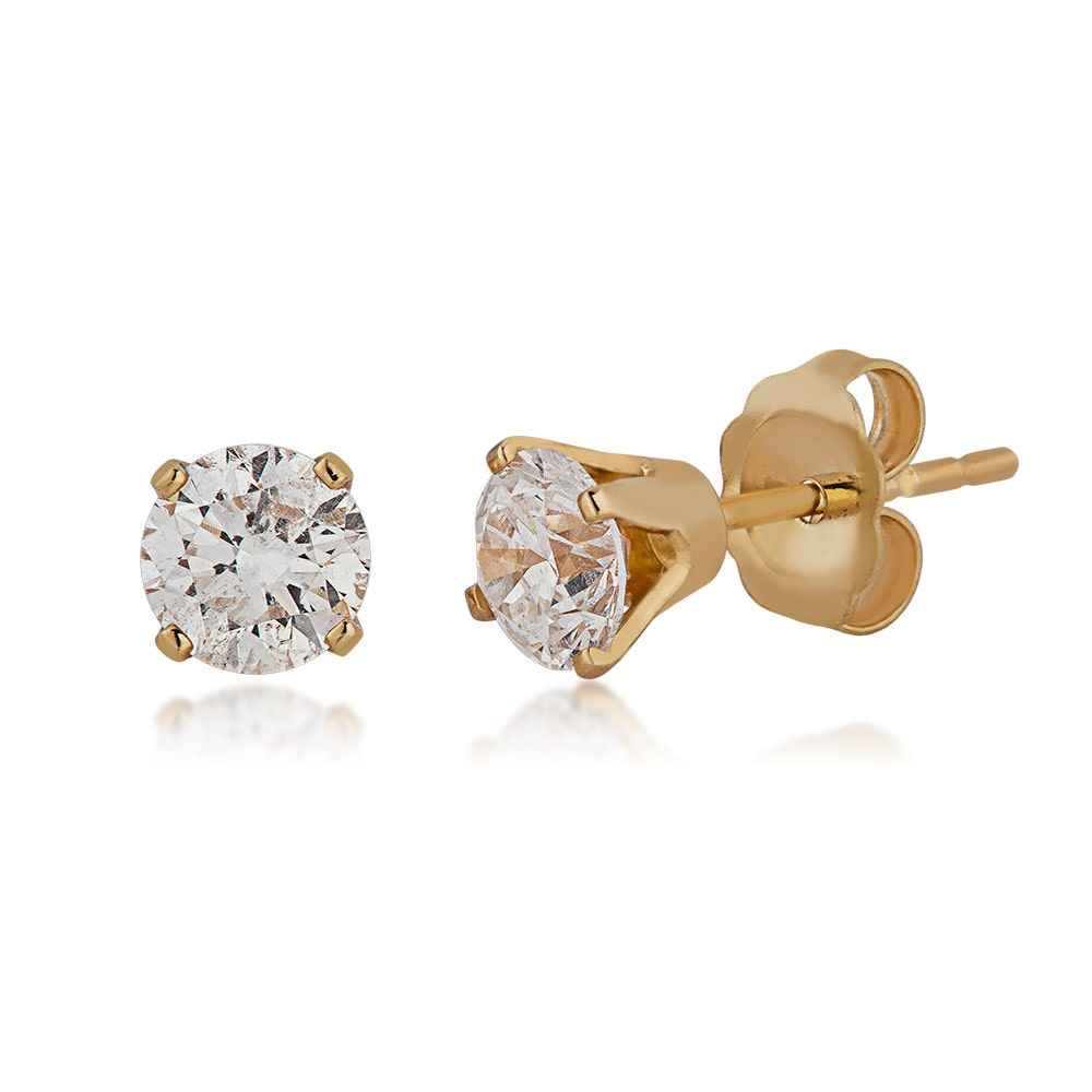 3/4 ct. tw. Diamond Stud Earrings in 14 Kt. Yellow Gold