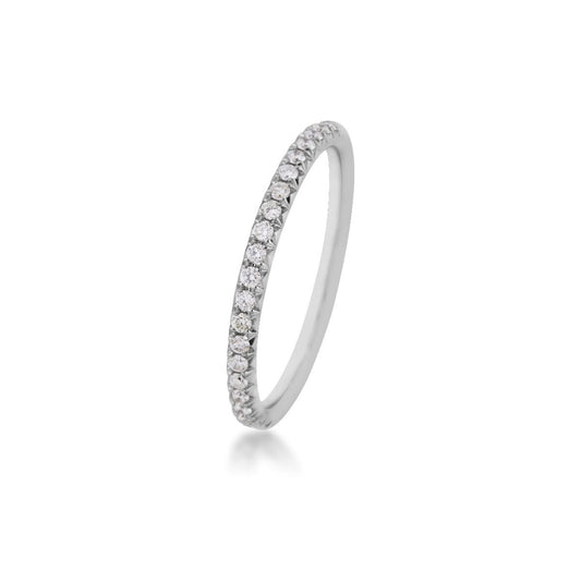 Brilliantly Yours 1/5 ct. tw. Round Diamond Wedding Band in 14K White Gold front view
