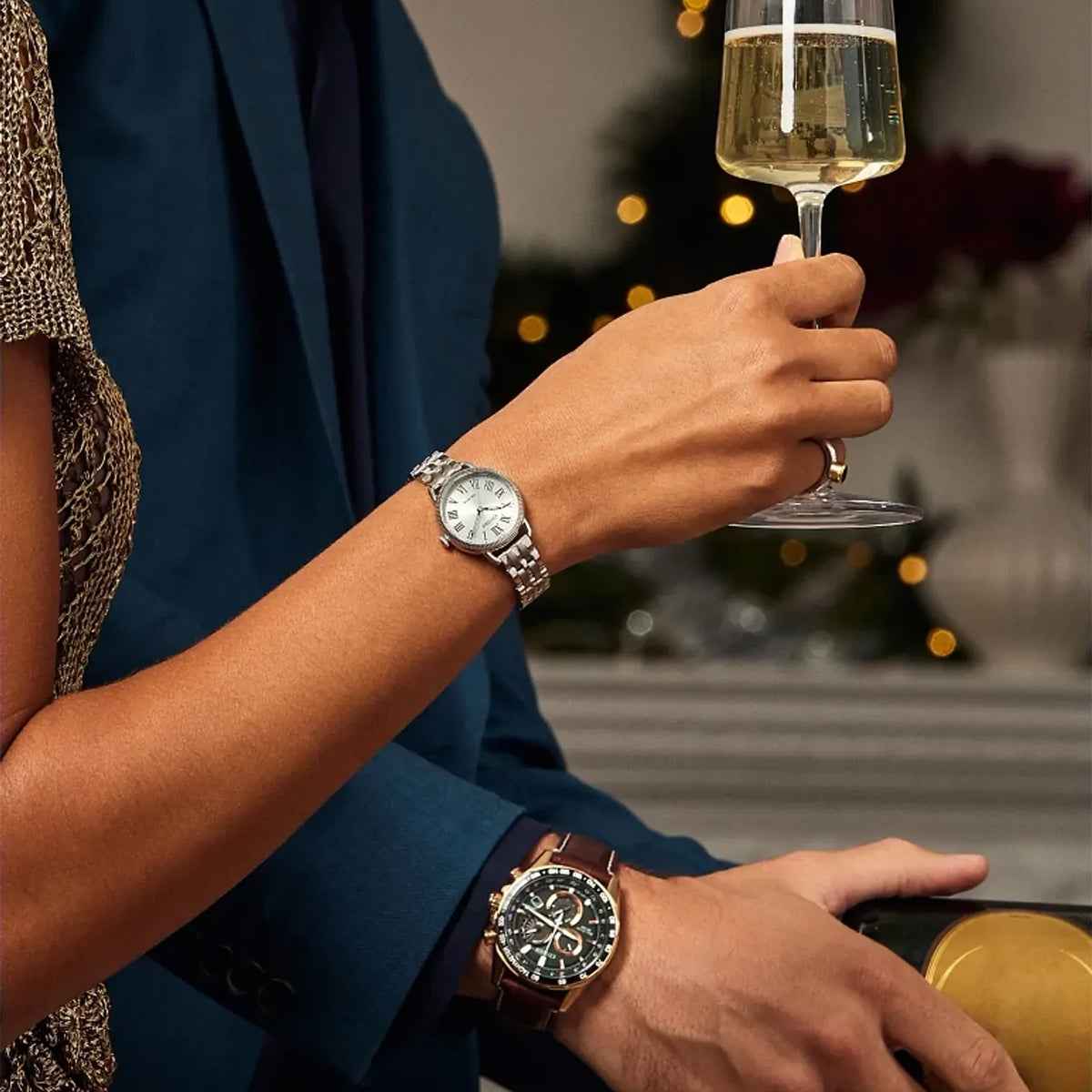 Citizen Ladies' Classic Coin Edge Eco-Drive Stainless Steel Watch with Silver Dial close-up detail