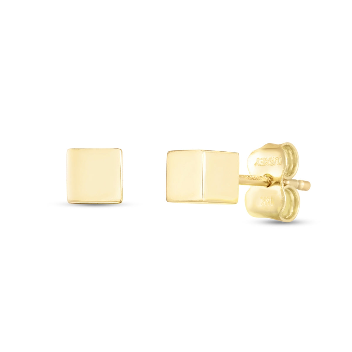 Cube Earrings in 14K Yellow Gold