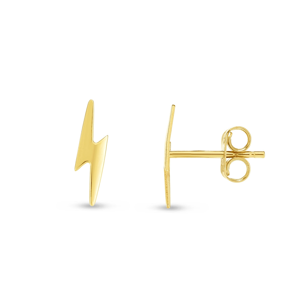Lightning Bolt Earrings in 14K Yellow Gold