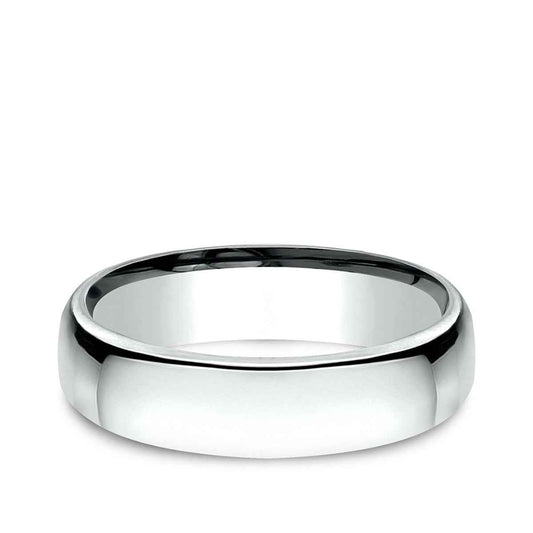 Benchmark Men's 5.5mm Euro Comfort Fit Polished Wedding Ring in 14K White Gold