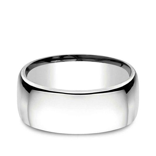 Benchmark Men's 9mm Euro Comfort Fit Polished Wedding Ring in 14K White Gold