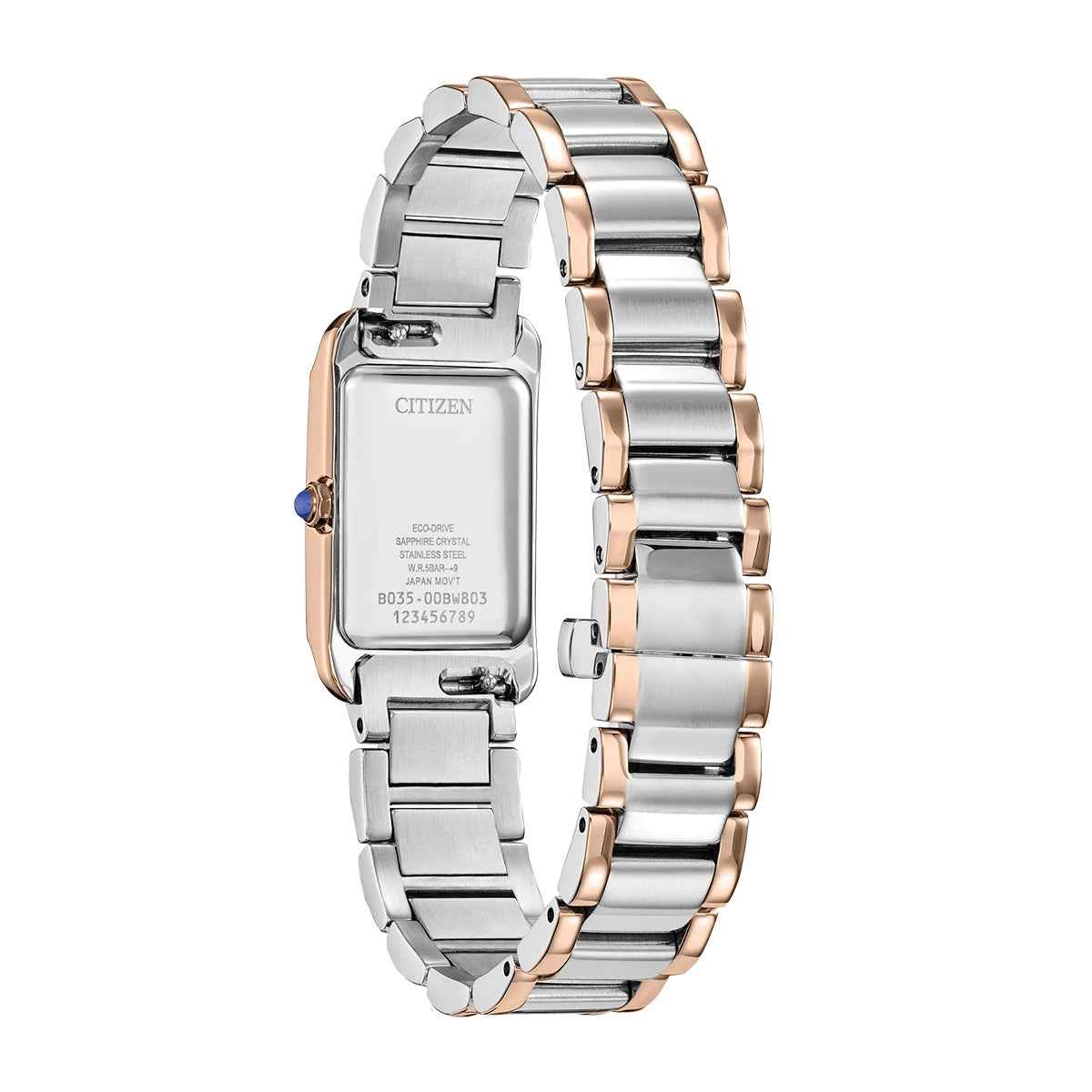 Citizen Ladies' L Bianca Eco-Drive Two-Tone Stainless Steel Watch with Mother of Pearl Dial front view