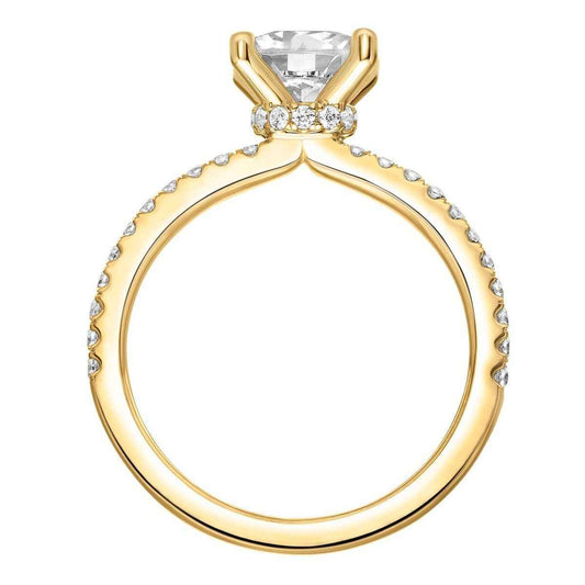 Artcarved Classic 1/4 ct. tw. Princess Cut Diamond Semi-Mount Engagement Ring in 14K Yellow Gold close-up detail