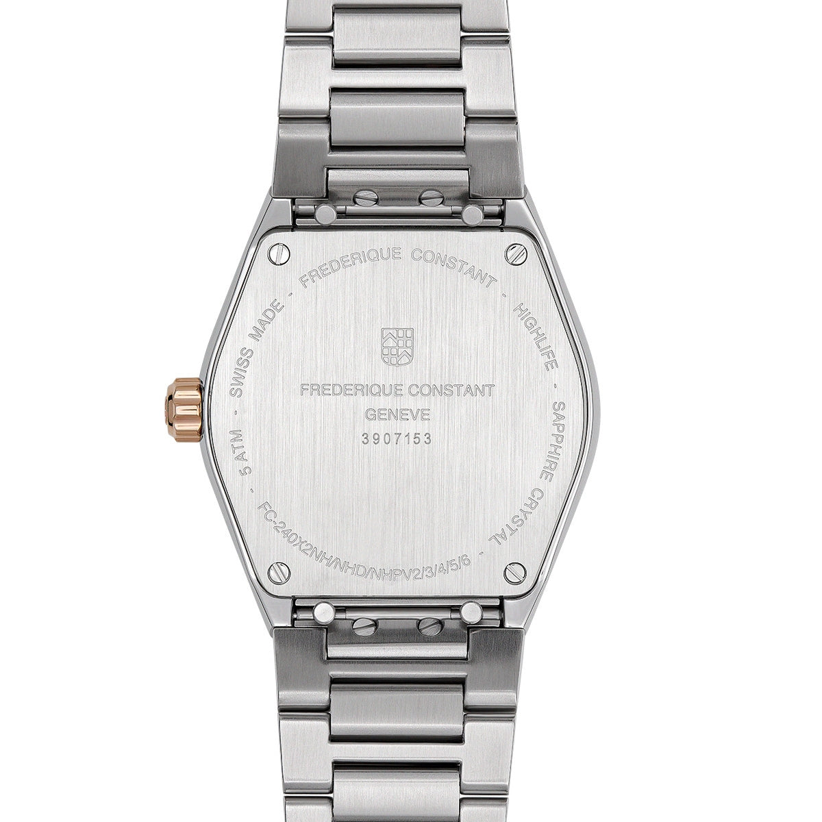 Frederique Constant Ladies' Quartz Two-Tone Stainless Steel Watch with White Dial front view
