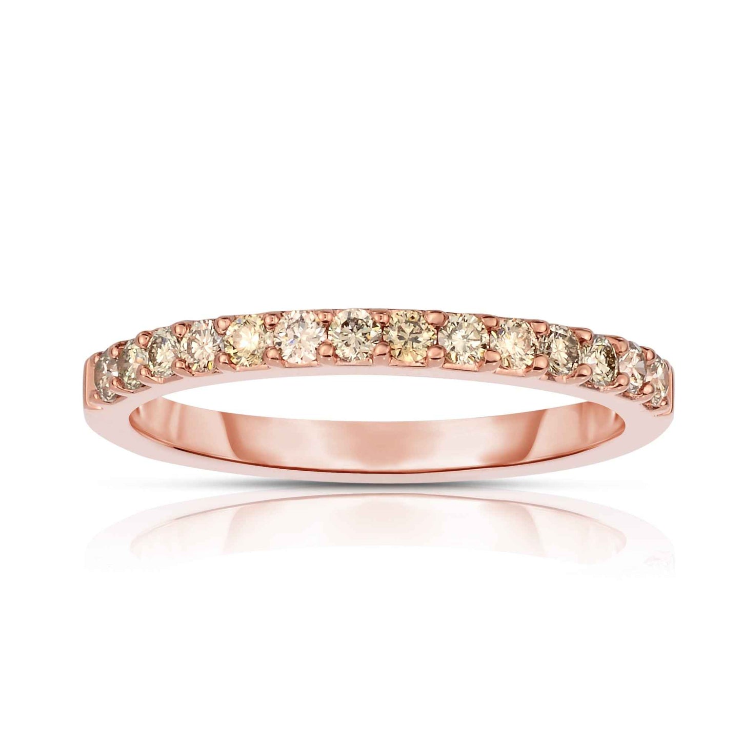 Mocha Collection 1/3 ct. tw. Round Prong-Set Mocha Diamond Anniversary Band in 14K Pink Gold