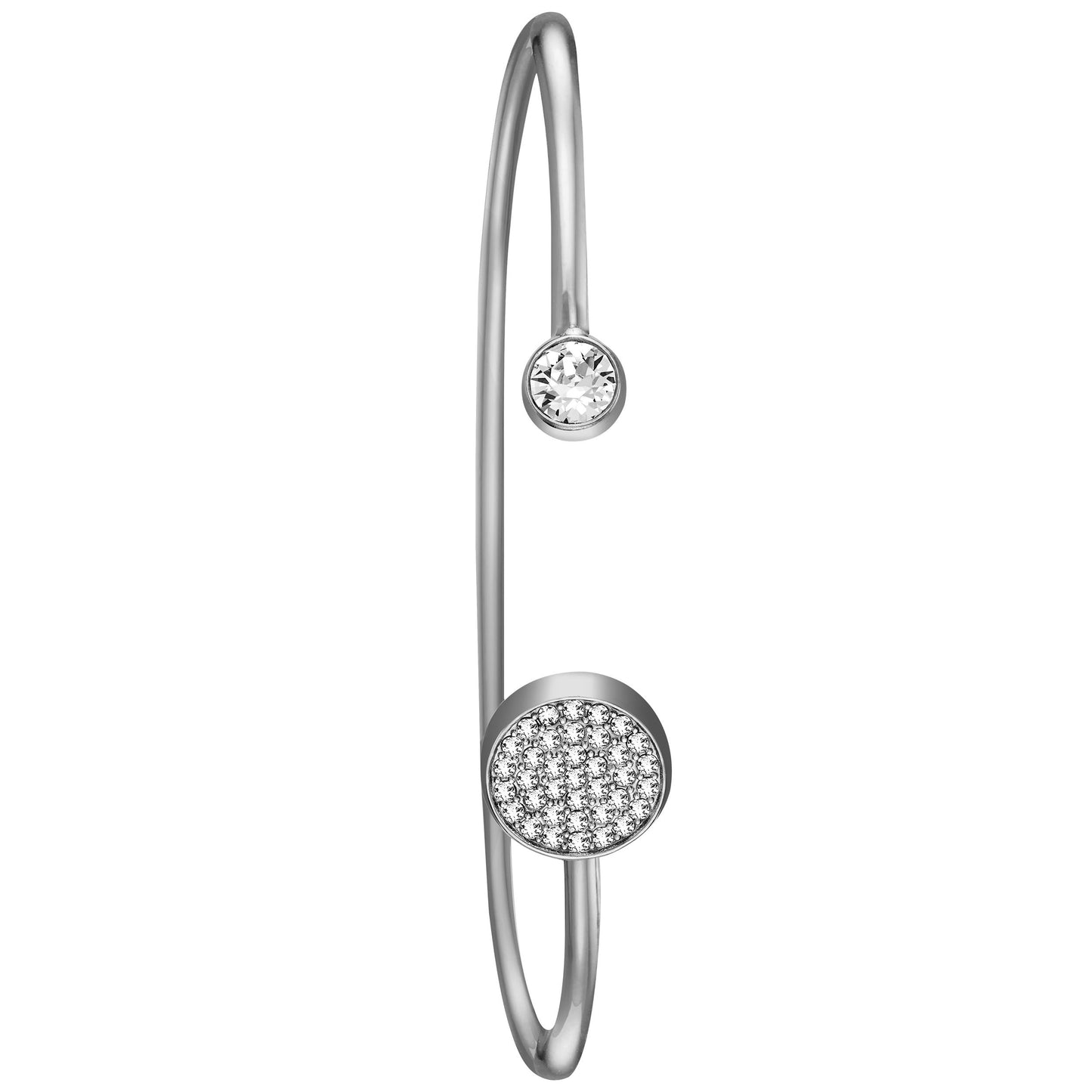 Bulova Ladies' Crystal Stainless Steel Watch Set with Mother-of-Pearl Dial and Set of 2 Bangle Bracelets side profile