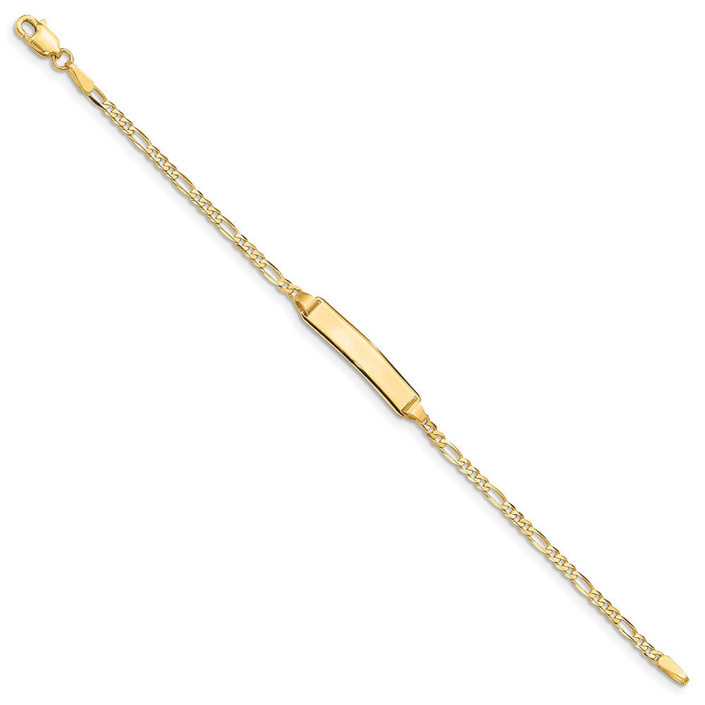 Children's Figaro ID Bracelet in 14K Yellow Gold close-up detail